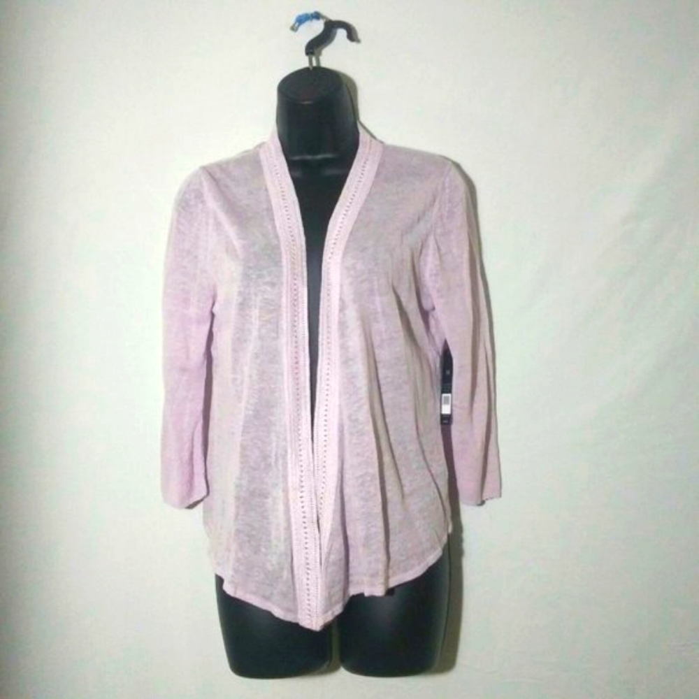 NIC-ZOE Sweater 4 Way Cardigan Purple Womens Size Medium NWT Retails $108